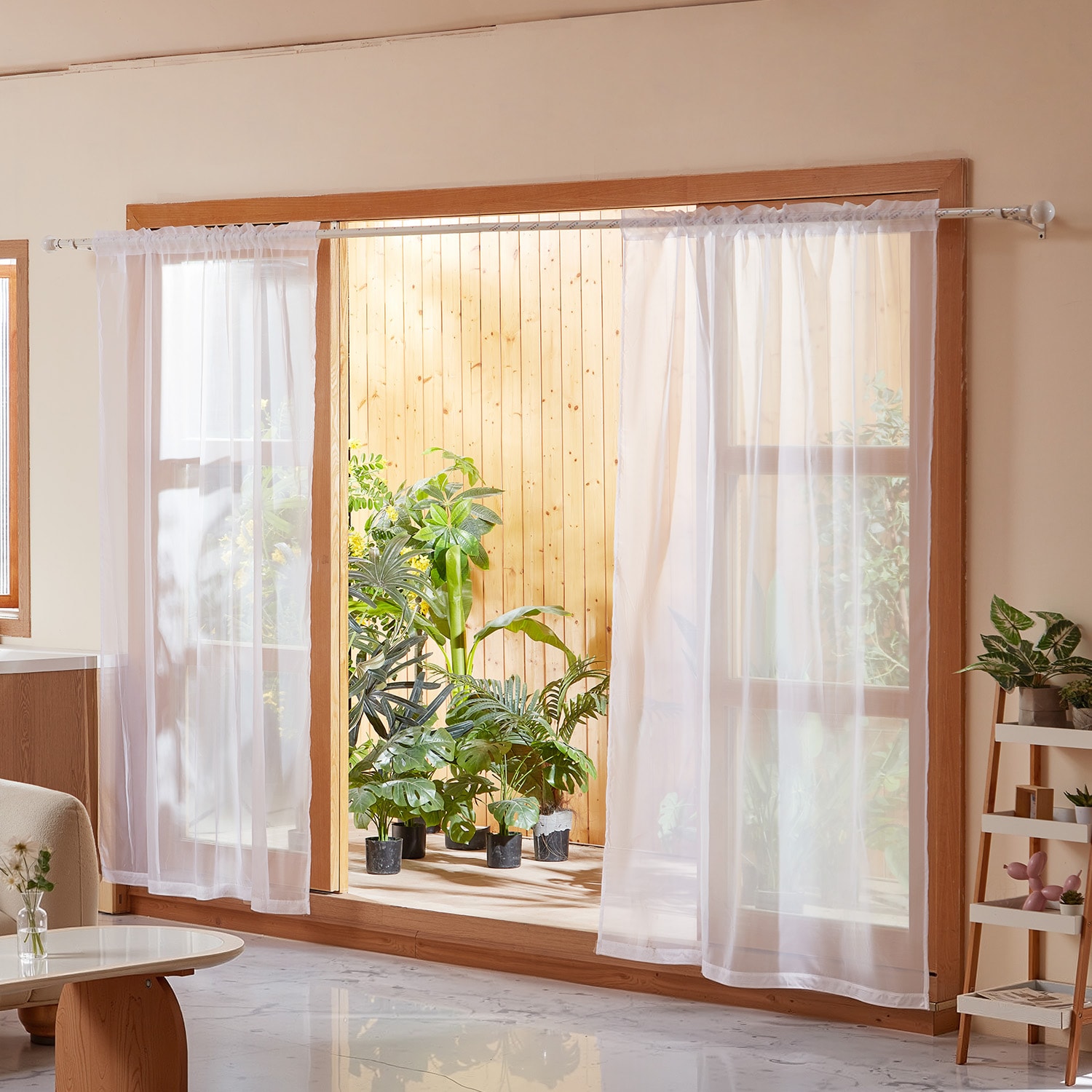 Sheer Window Curtains - Lightweight Polyester Drapes With Rod Pocket_voghion.com